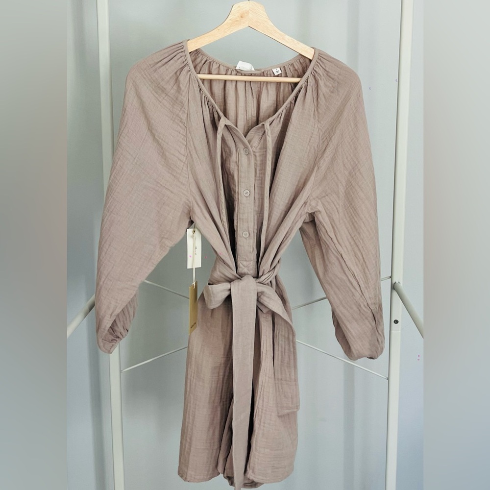 Wilfred Taupe Button-Down Dress